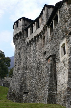 Locarno (Ticino, Switzerland). Rocca (Viscontean Castle [Castello Visconteo]). South-West front. 2007