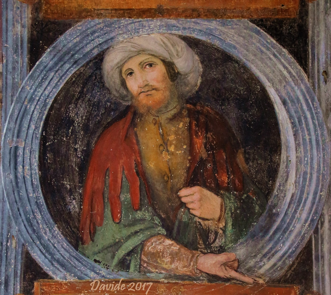 Anonimo (XV-XVI secolo), “Profeta”, Anni Venti del XVI secolo, affresco. Lugano (Ticino – Svizzera), Chiesa di Santa Maria degli Angioli (Cappella Camuzio). Davide Tansini. 2017. Fotografia digitale