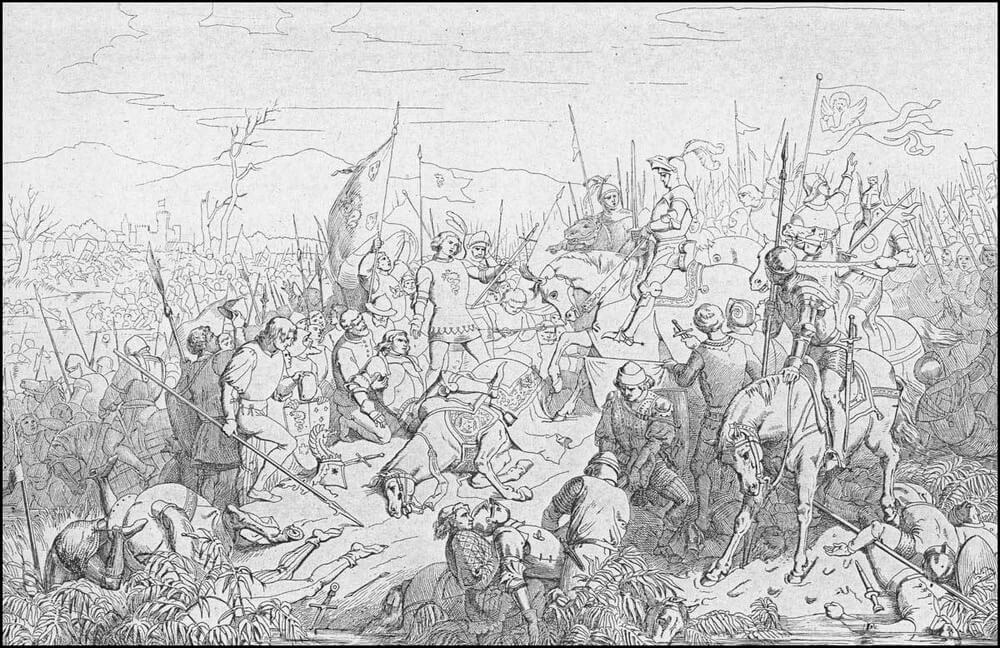 Giuseppe Gatteri (1829-1884), “1427: la battaglia di Maclodio”, 1852, litografia