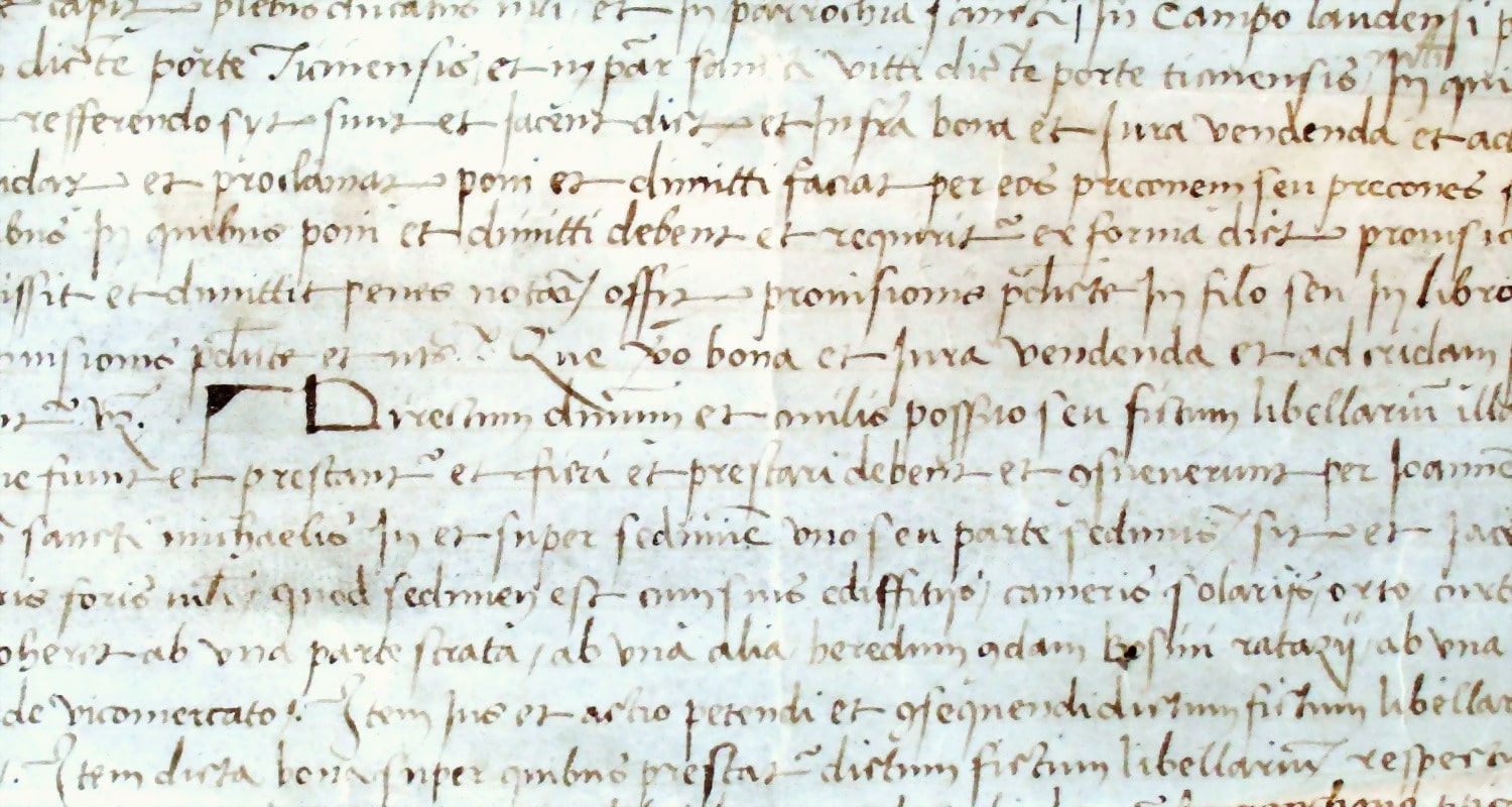 Milano, 6 Febbraio 1501. “Crida magistri Laurentii de Crodariis” (particolare). Lodi (Lombardia – Italia), collezione privata