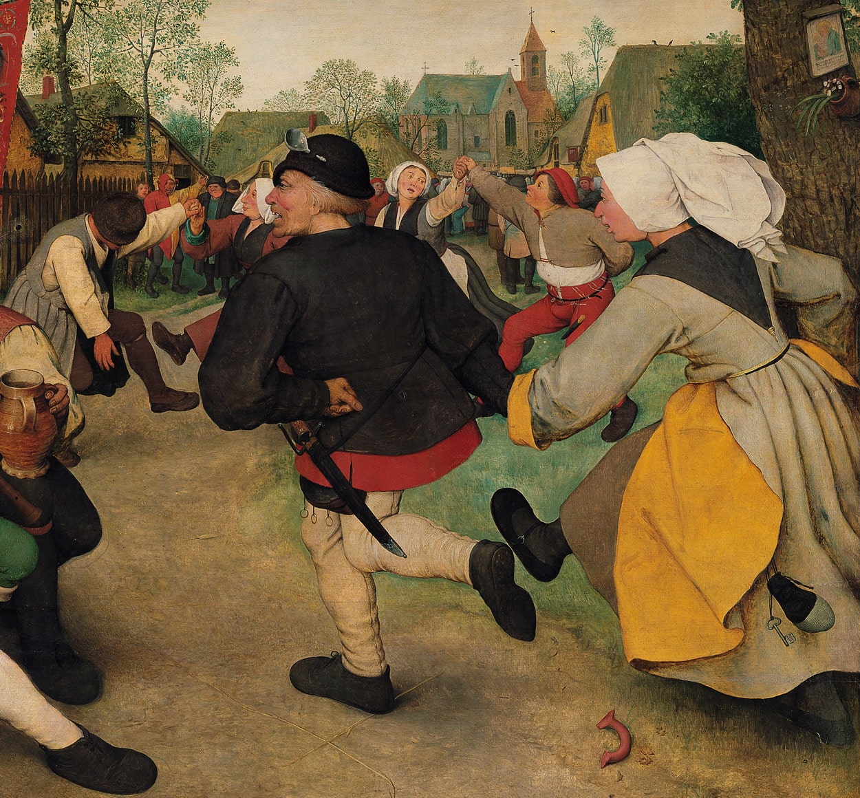 Pieter Brueghel il Vecchio (1525/1530-1569), “La danza dei contadini”, 1568 c.a, olio su tavola (particolare). Vienna (Austria), Kunsthistorisches Museum